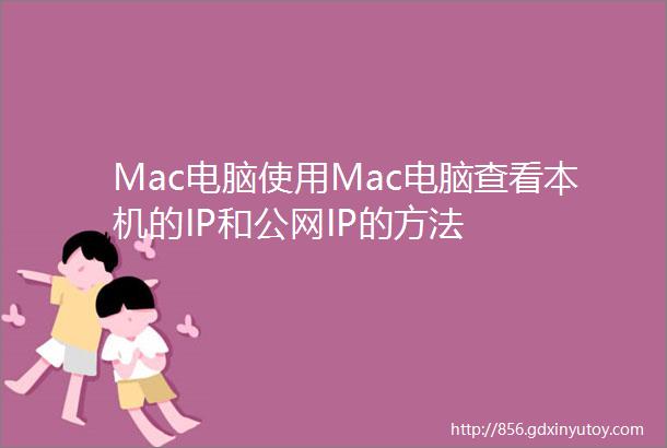 Mac电脑使用Mac电脑查看本机的IP和公网IP的方法